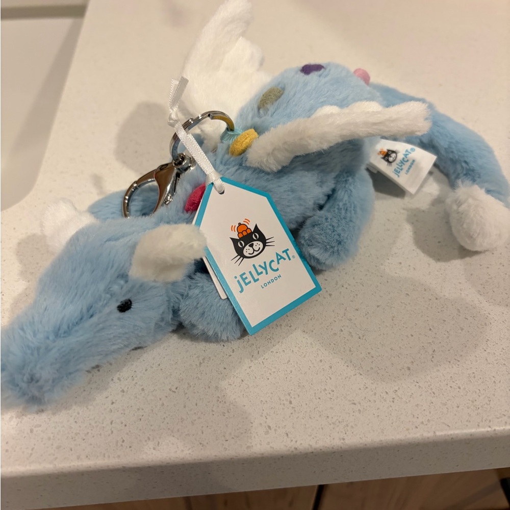 Jellycat Blue Dragon bag charm